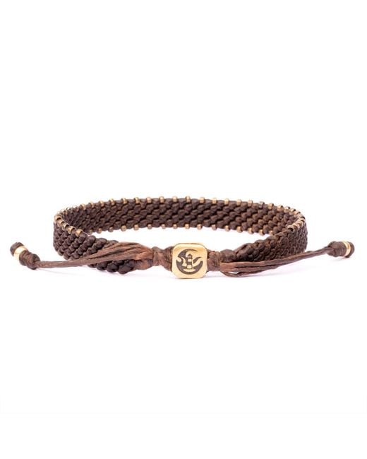 Harbour Uk Brown Bronze Connection Wide Rope Bracelet for men