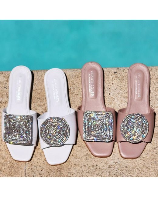 Beautiisoles by Robyn Shreiber Made in Italy Pink Neutrals Adeline Work Sexy Flat Leather Sandal