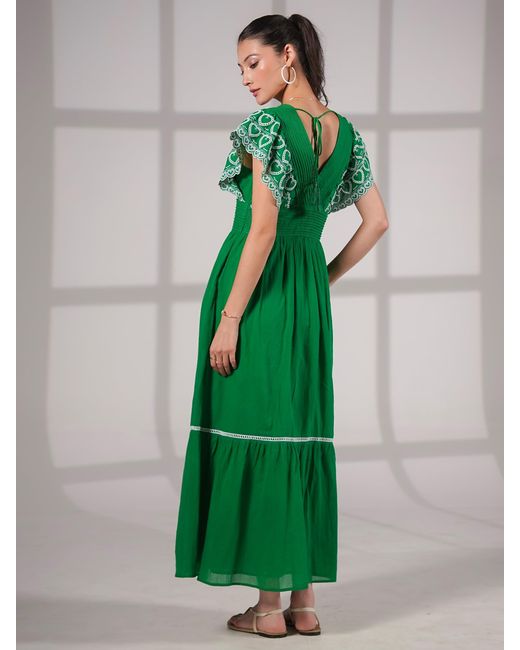 Rose & Nancy Green Eleanor Cotton Maxi Dress