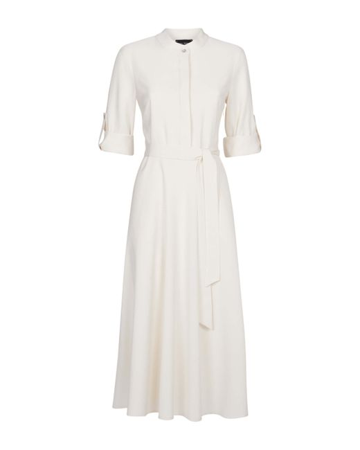 James Lakeland White Neutrals Roll Sleeve Midi Dress Cream