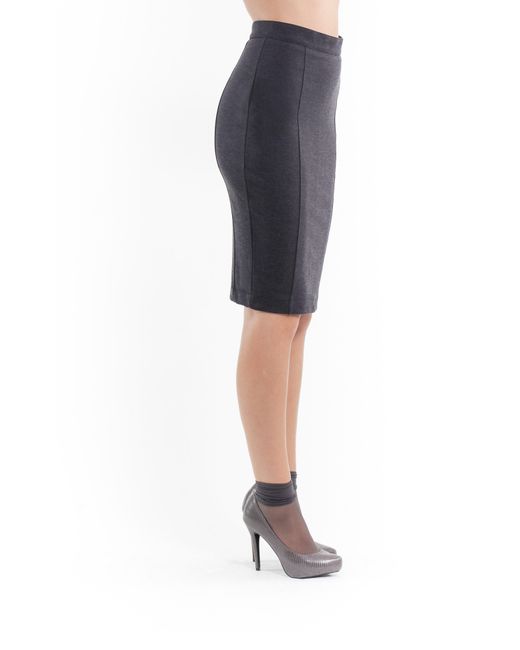 Conquista Gray Stretch Pencil Skirt Anthracite