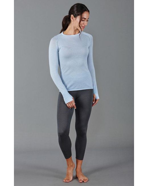 Paul James Knitwear Blue Midweight Merino Activewear Training Eos Top