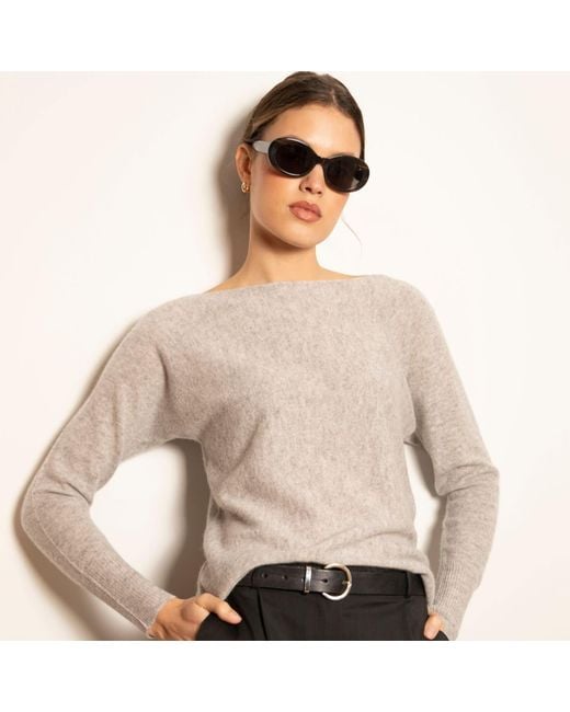 Bel Cashmere Gray Claudia Cashmere Sweater