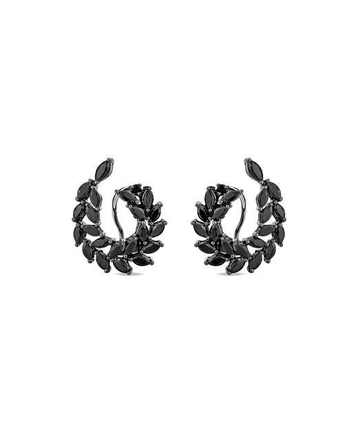 SALLY SKOUFIS Black Rediscovery Earrings With Made Cz Diamond Stimulant