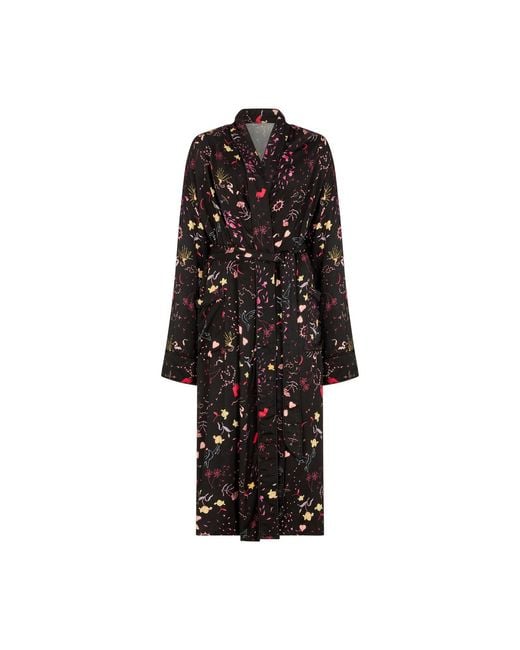 Lily and Lionel Black Corina Kimono Style Love Letter Print Robe