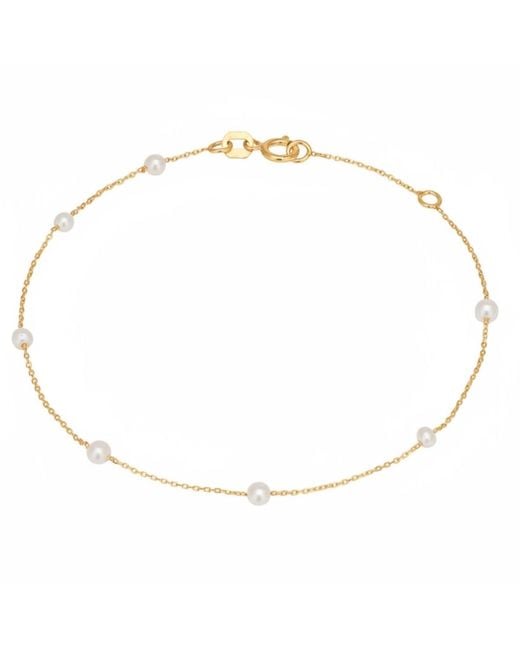 Latelita London Metallic Neutrals Solid 14K Natural Spaced Pearl Bracelet