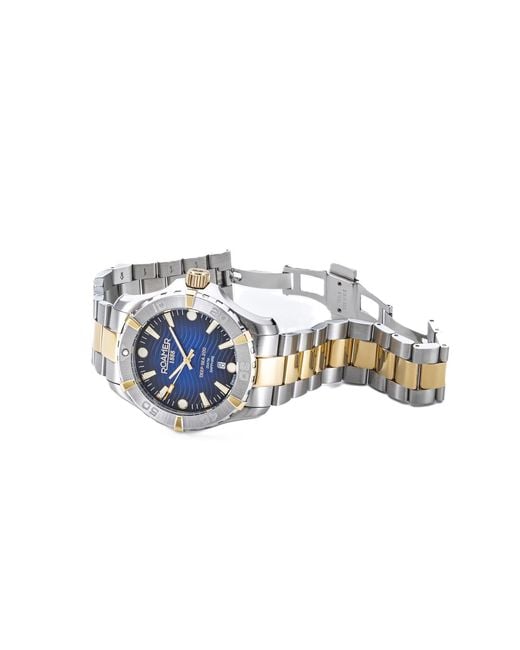 ROAMER OF SWITZERLAND Metallic Deep Sea Dial Two Tone Stainless Steel Divers Sports Watch for men