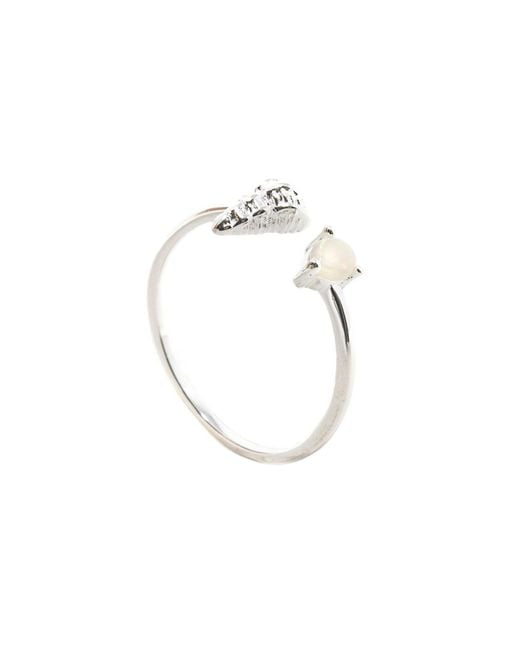 NASI SILVER White Shell Sedef Ring