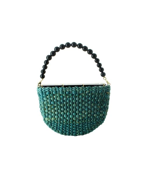 Gissa Bicalho Green Handmade Acrylic Bag Half Moon Siri