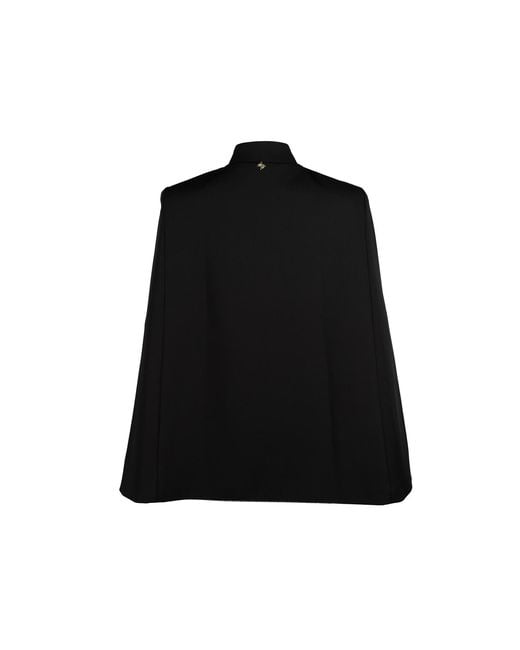 House of Laines London Black Laines Couture Tailored Cape With Embellished Bird Of Paradise