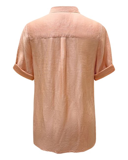 Why Mary Pink Neutrals Linen Viscose Classic Shirt Mellow Rose