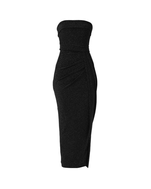 SACHA DRAKE Black Merle Strapless Maxi Dress