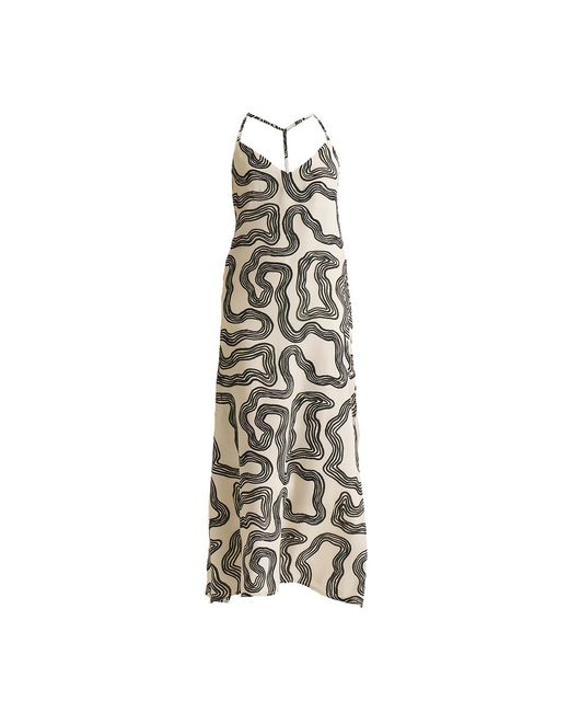 REISTOR Metallic Midi Slip Crepe Dress