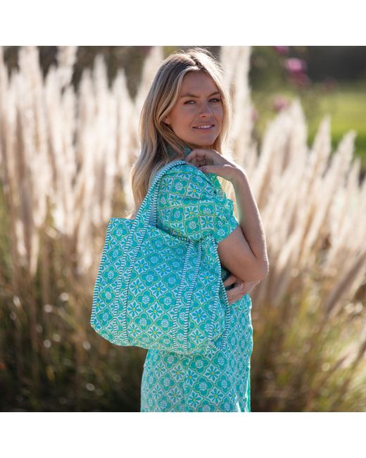 At Last Blue Medium Cotton Tote Bag