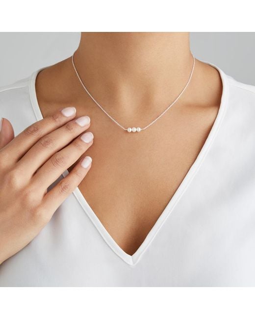 Lily & Roo Metallic Sterling Cluster Pearl Choker
