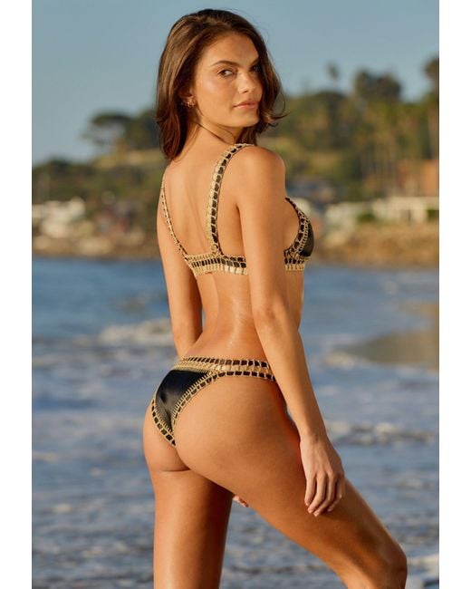 Luxsea Swimwear Brown Celeste Shimmer Crochet Bikini Bottom