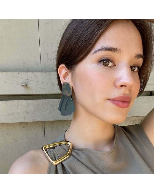 Michael Nash Jewelry Blue Patrizia Tortoise Resin Top Earrings With Resin Drops