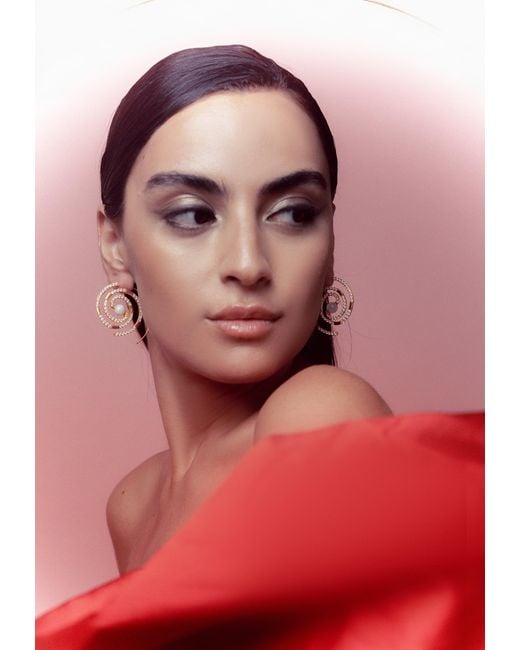 Lavani Jewels Metallic Helia Hoop Earrings