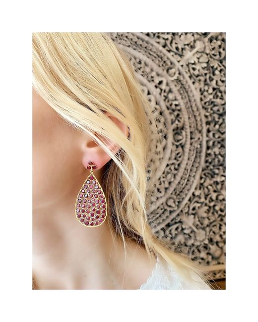 Opium Jewels Orange Dew Drop Jali Stud Earrings