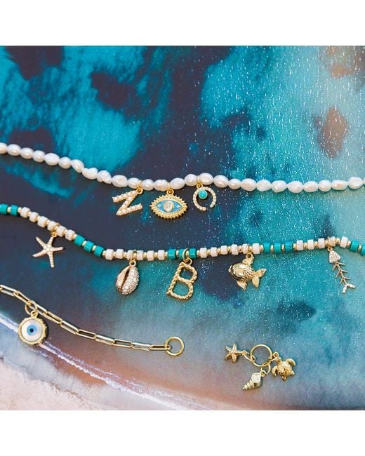 Alexie of Athens Metallic Delphi Monogram Talisman Pearls
