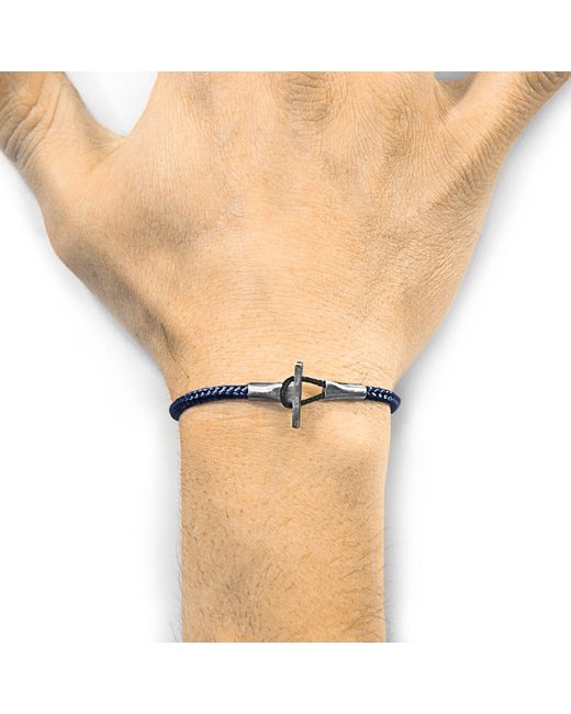 Anchor and Crew Blue Cambridge & Rope Bracelet for men