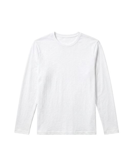 Brodie Cashmere White Long Sleeve Crew Neck