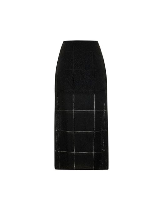 Pcfg Black The Broderie Anglaise Edit Embroidered Slit Maxi Skirt