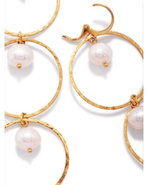 Jaredjamin White Pearl Lindy Dangle Earrings