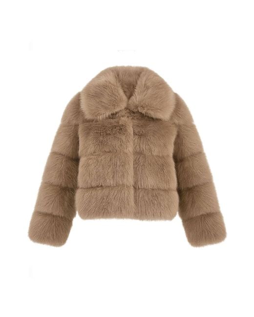 Yumi' Brown Luxe Faur Fur Coat
