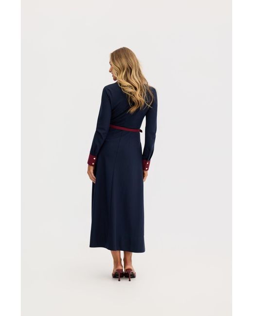 Why Mary Blue Marion A-Line Classic Midi Dress