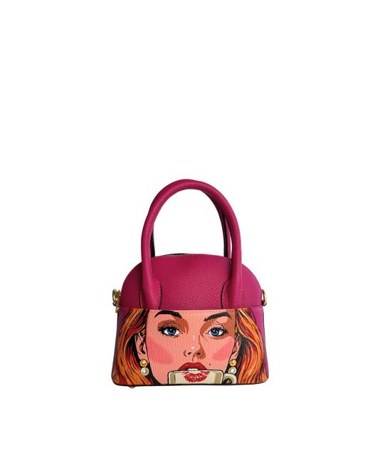 Maison Rubaiyat Pink Polly Hand-Painted Leather Bag