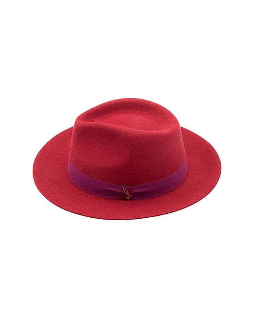 DORIA 1905 Red Burgundy Lapin Felt Drop Hat