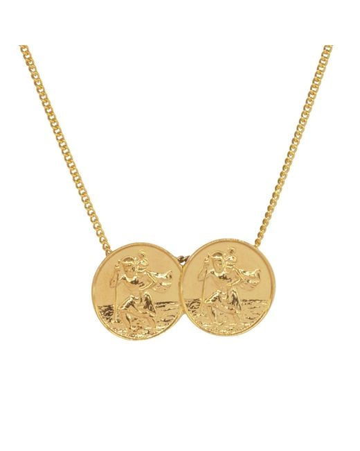 Katie Mullally Metallic Double St Christopher Necklace