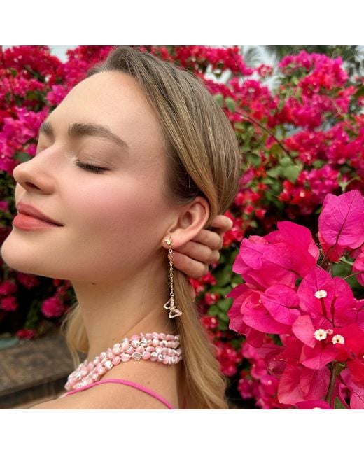 Farra Metallic Asymmetric Crystal Butterfly Earrings