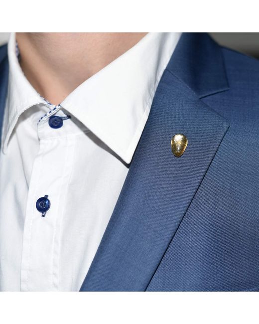 Laura Daili Metallic Golden Tear – Glass Lapel Pin for men