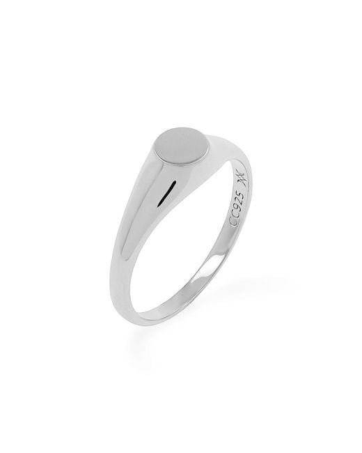 Cote Cache White Petite Round Pinky Signet Ring