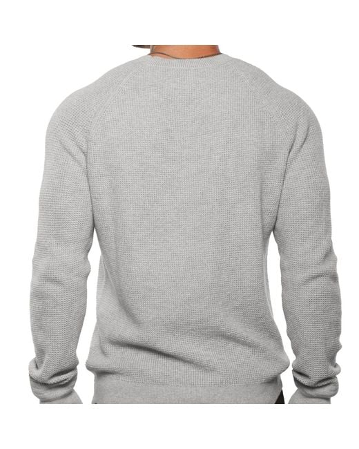 Weston Jon Boucher Gray Valen Waffle Knit Cashmere And Wool Fitted Lightweight Sweater for men