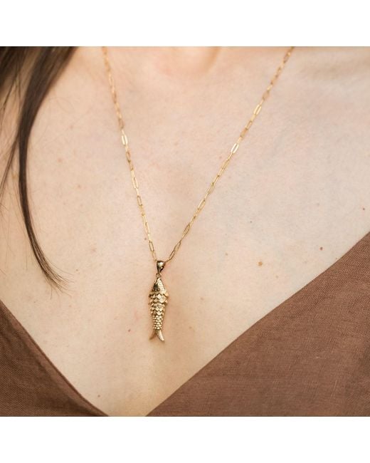 Oana Savu Metallic Articulated Fish Handmade Pendant Necklace