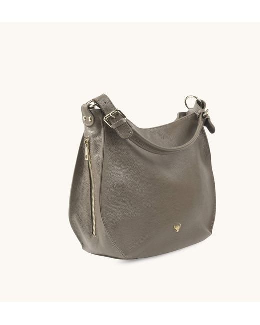 Apatchy London Gray Neutrals The Harriet Mink Leather Bag