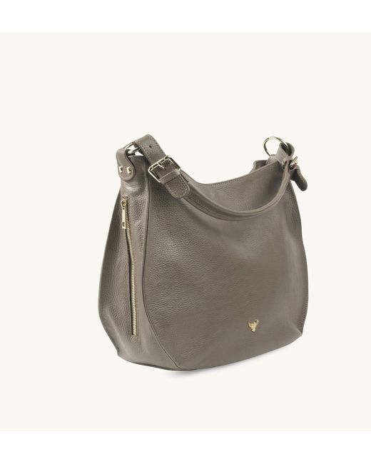 Apatchy London Gray Neutrals The Harriet Mink Leather Bag