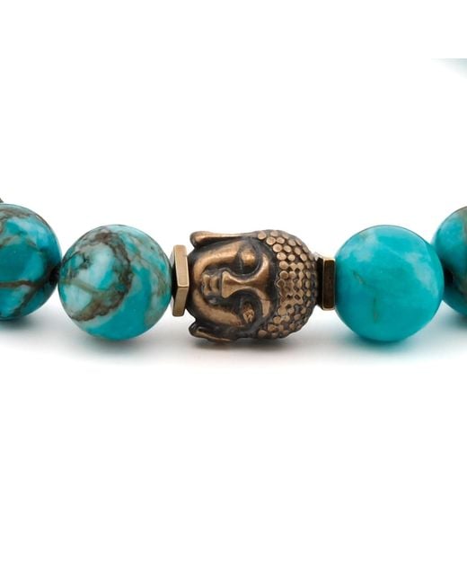 Ebru Jewelry Blue Stone & Buddha Bead Hope Bracelet for men