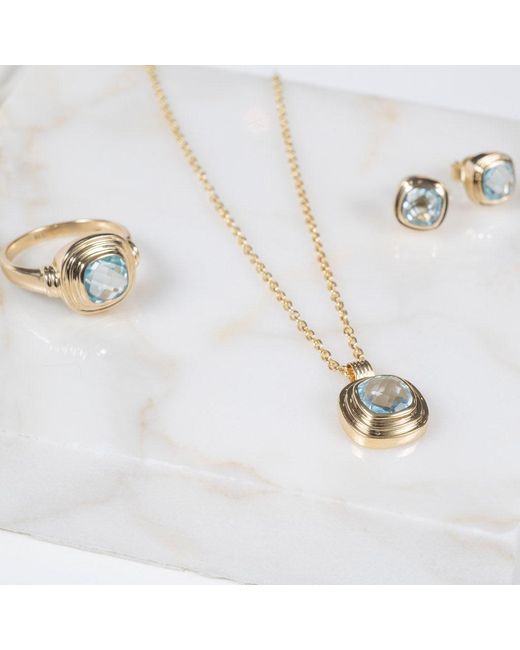 Auree Jewellery Metallic California Cushion Topaz Necklace