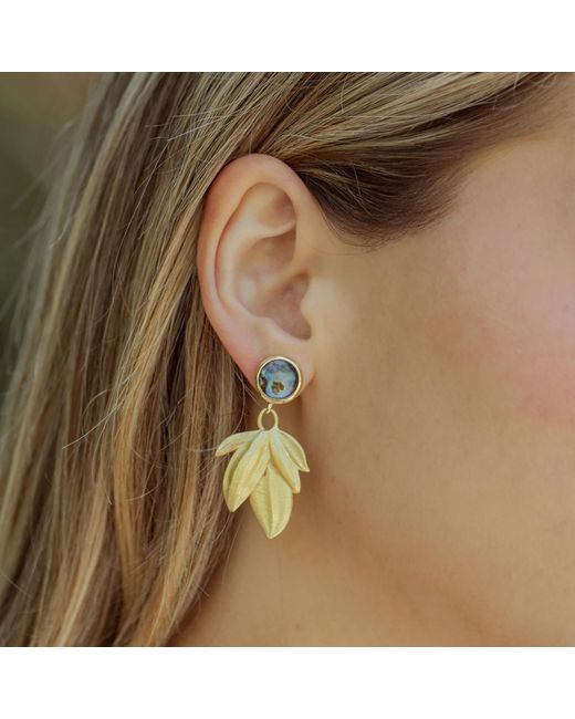 Marcia Moran Metallic Ayanna Leaf Earrings