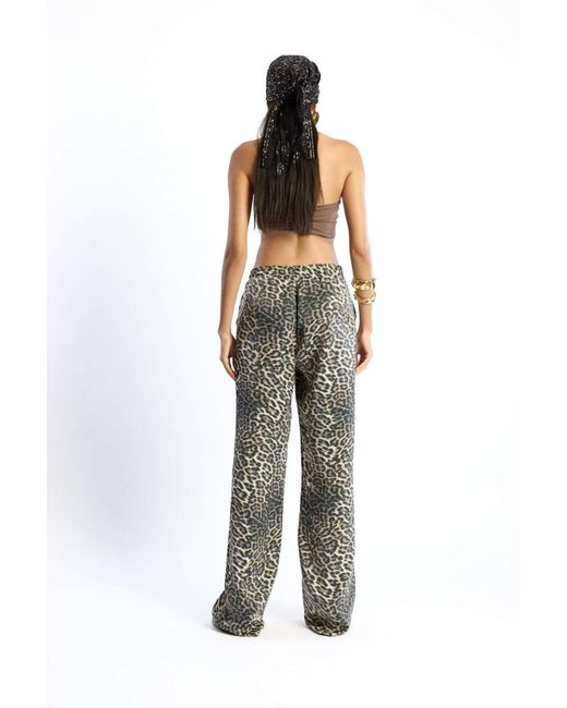 No'design Multicolor High-Waisted Leopard Satin Pants