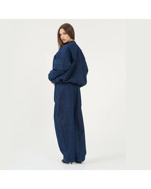 Win Out Blue Balloon Denim Bomber Wm