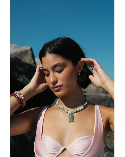 Hannah B. Jewelry Metallic Fish Gemstone Necklace