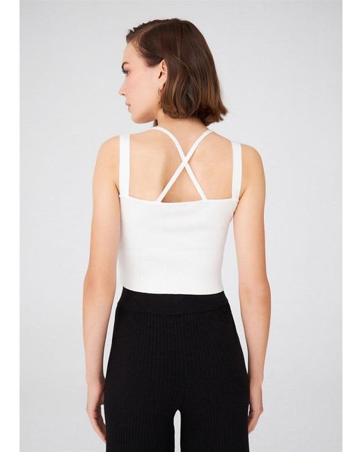 Peraluna White Strap Knitwear Bustier