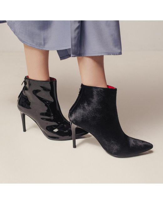 Rosamund Muir London Black Paulina Duo Texture Boots