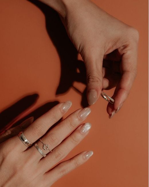 Inari Jewellery White Organic Tapered Stacking Ring
