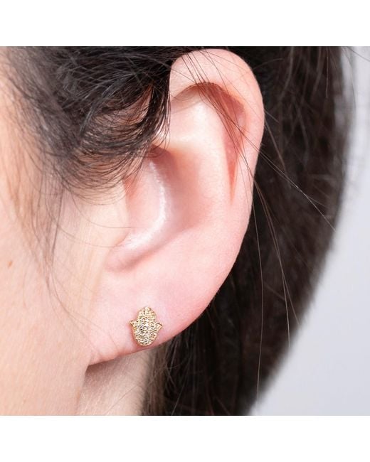 Maya Brenner Metallic Pavé Charm Stud